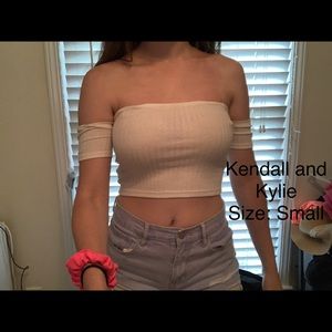 Kendall and Kylie off the shoulder crop top